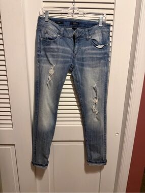 a.n.a Skinny Jeans Womens 6 Petite Distressed Light Wash Stretch Denim